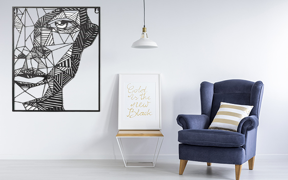 Half Face Geometric Wall Art